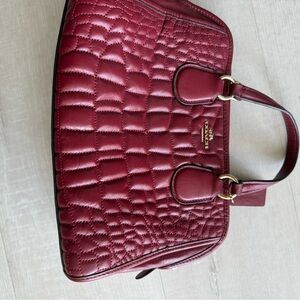 Coach Quilted Burgundy Shoulder Bag